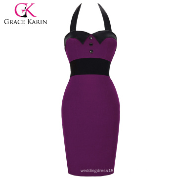 Grace Karin Backless Halter Hips-Wrapped Bodycon Pin Up Retro Vintage Bleistift Kleid CL008944-1